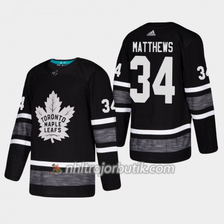 Män Ishockey Toronto Maple Leafs tröja Auston Matthews 34 Svart 2019 All-Star Adidas Authentic